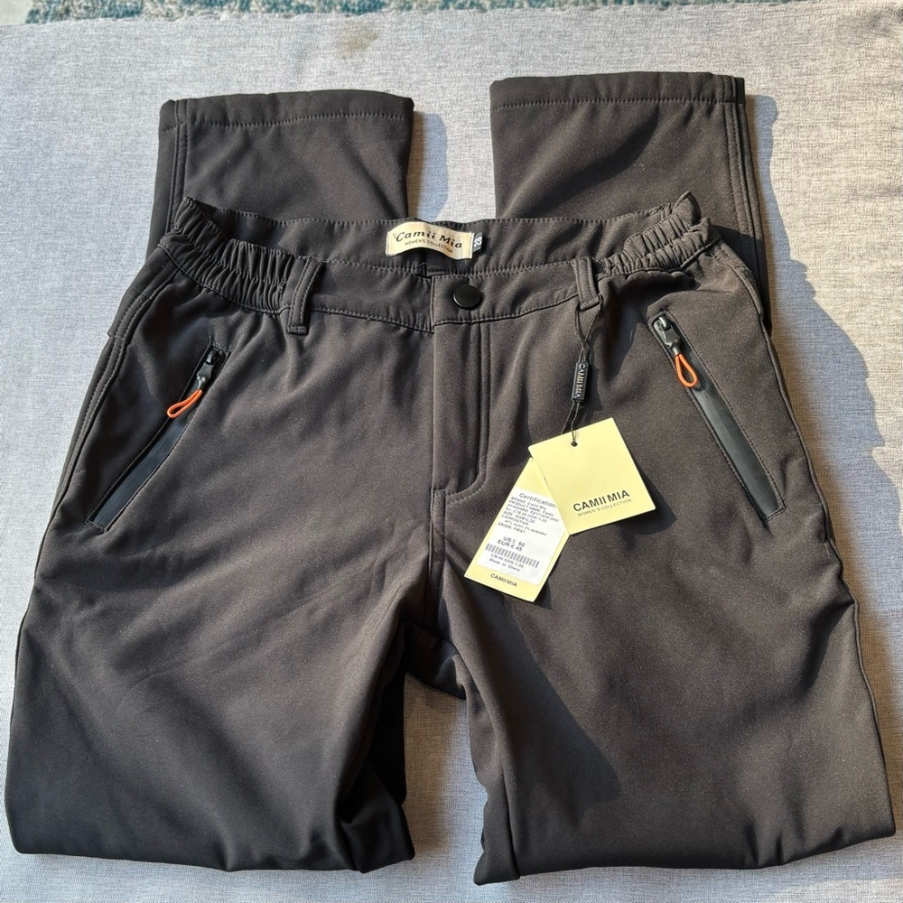 Winter Warm Outdoor Slim Windproof Waterproof Ski Snow Fleece Hiking Pants